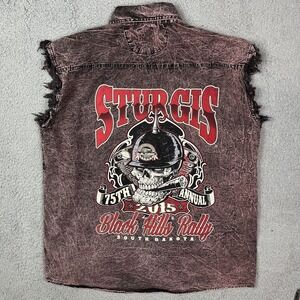 Sturgis Black Hills‎ Motorcycle Rally SD Sleeveless Shirt Vest Skull Size 2XL